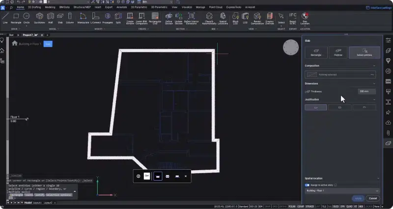 BricsCAD_BIM_Slab_tool_floor