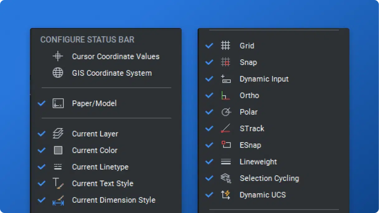 BricsCAD_Status_Bar
